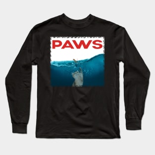 Paws Cat and Mouse Top, Cute Funny Cat Lover Parody Top Long Sleeve T-Shirt